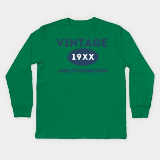 Vintage, Aged to Perfection Kids Long Sleeve T-Shirt